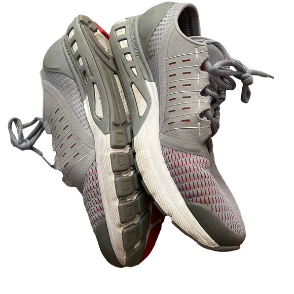 Under Armour Shoes - Under Armour Run Long Sneakers 10 "I WILL" Gray & Red Lace Up Running Training